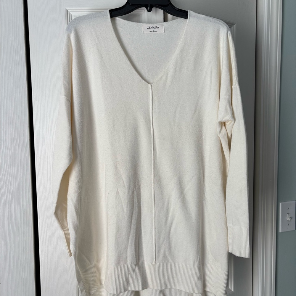 Zenana Outfitters Soft Cream Knit Top